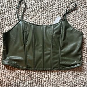 Vegan leather corset top NWT